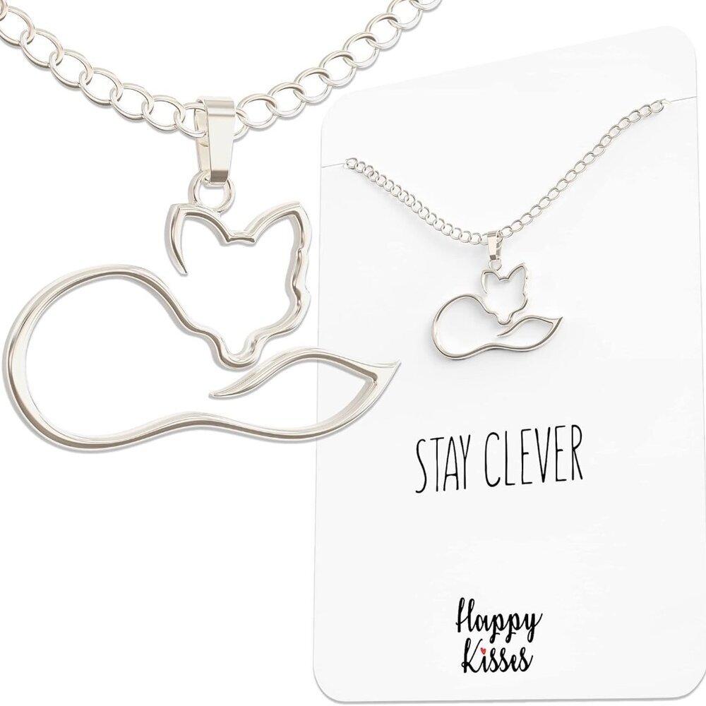 Fox Necklace - Stay Clever Gift Card Message with Pendant - Charming Fox Charms